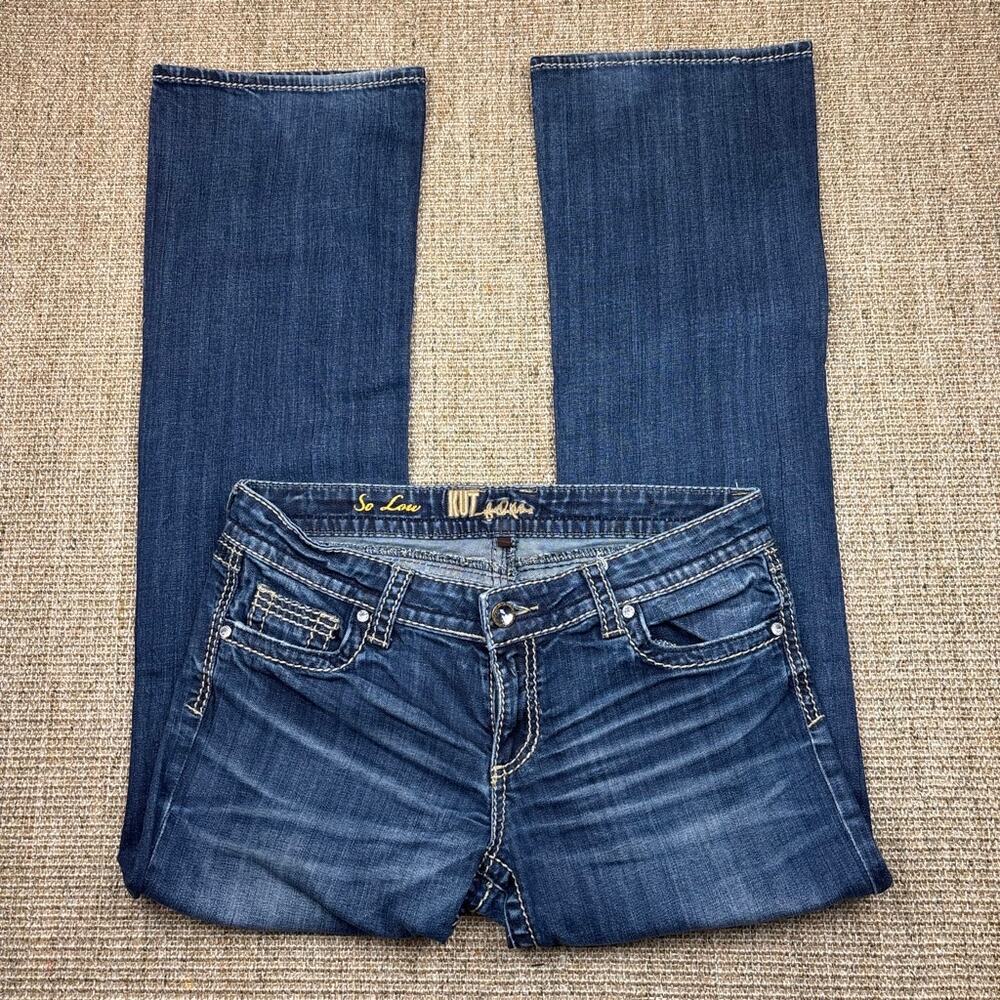 Kut from the Kloth "So Low"  Lowrise Bootcut Jeans | Size 10 | Dark Wash | Y2K